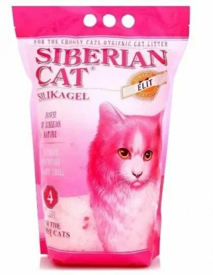 Сибирская кошка наполнитель силикагелевый для кошек "Элита", розовые гранулы